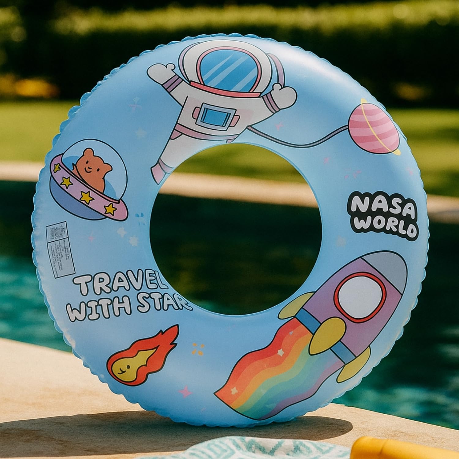 Toy Imagine 24 Inch Inflatable Swim Ring for Boys, Space Theme Design, Durable Pool Float for Kids, Fun Summer Water Accessory-image-39
