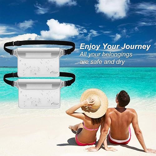 Miniatura 7 de AiRunTech Bolsa impermeable con correa para la cintura (paquete de 2)  Accesorios de playa la mejor manera de mantener tu teléfono y objetos de