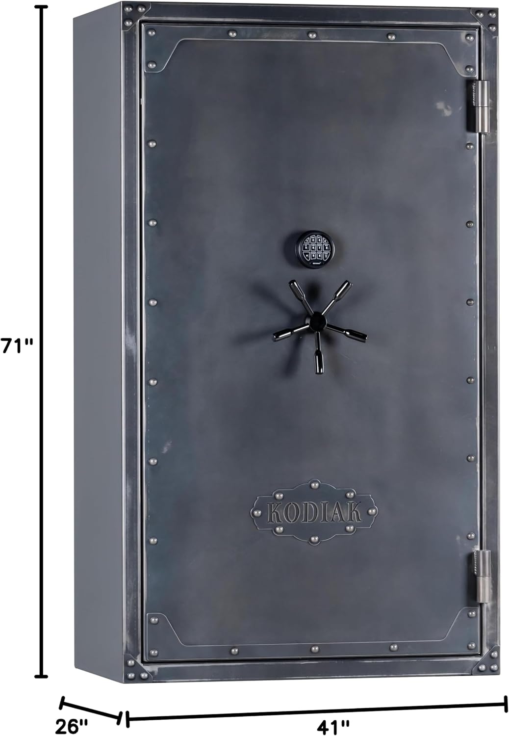 Kodiak Home Gun Safe for Rifles & Pistols | KSX7141 by Rhino Metals with New SafeX Security System | 63 Long Guns & 10 Pistol Pockets | 60 Minute Fire Protection | Antiqued Finish | 801lbs