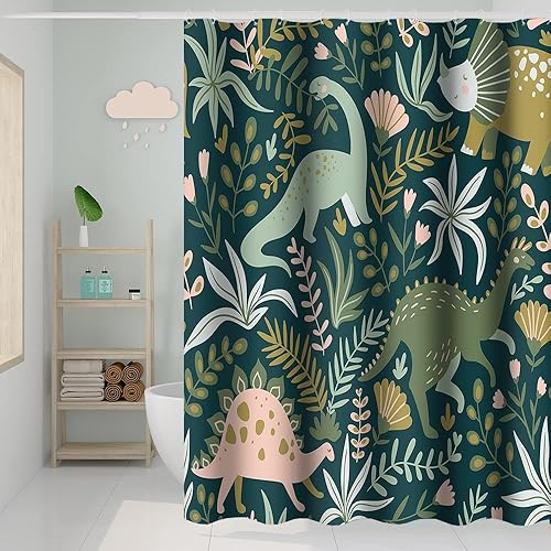 Miniatura 13 de Blue Mushrooms - Cortina de ducha de baño, estilo retro de los años 70 y 60, estilo bohemio hippie floral, lavable, tela duradera, decoración del