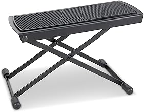 GEWA Metallfußbänkchen (Gitarrenstütze), verstellbar, kompakt und robust in schwarz