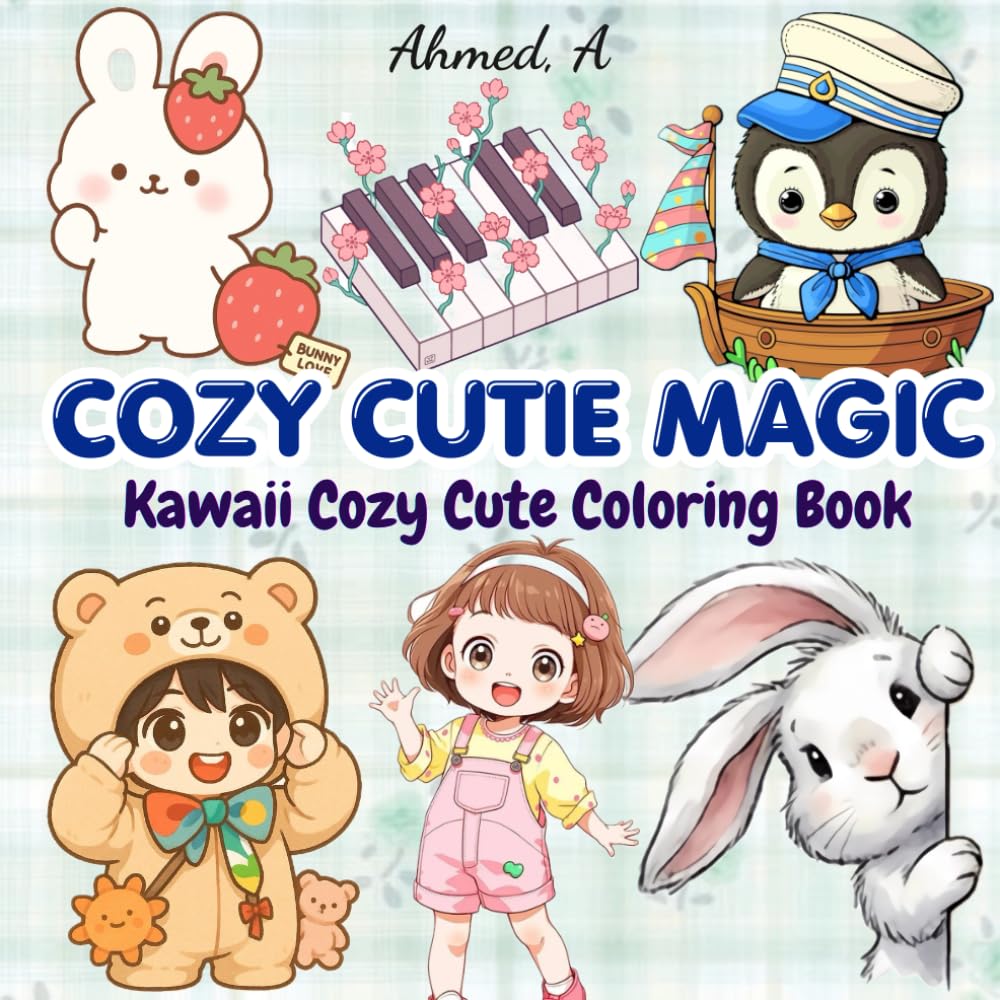 COZY CUTIE MAGIC: Kawaii Cozy Cute Coloring Book Featuring Adorable Girls & Sweet Kawaii Things. FOR ALL AGES