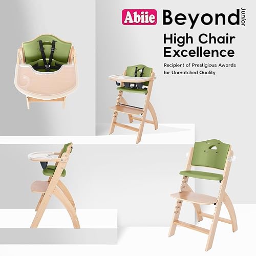 Miniatura 6 de Silla alta de madera con bandeja de Abiie Beyond La solución de asiento perfecta para tu hijo como silla alta para comedor 6meses hasta 250libras