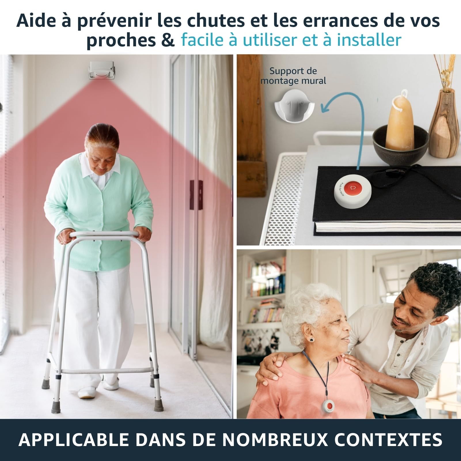 2 Bips aidants avec 2 Boutons et détecteur de Mouvement