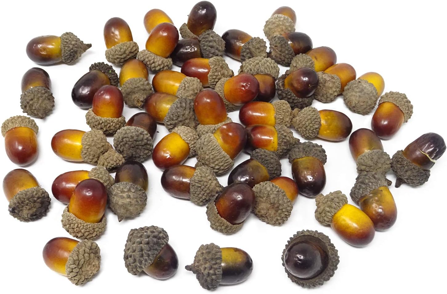 Honbay 50PCS Lifelike Artificial Acorn Fake Nutty Craft Acorns with Acorn Cap Simulation Fruit Props for Vase Filler, Home House Autumn Favor, Thanksgiving Day Christmas and Wedding Decoration