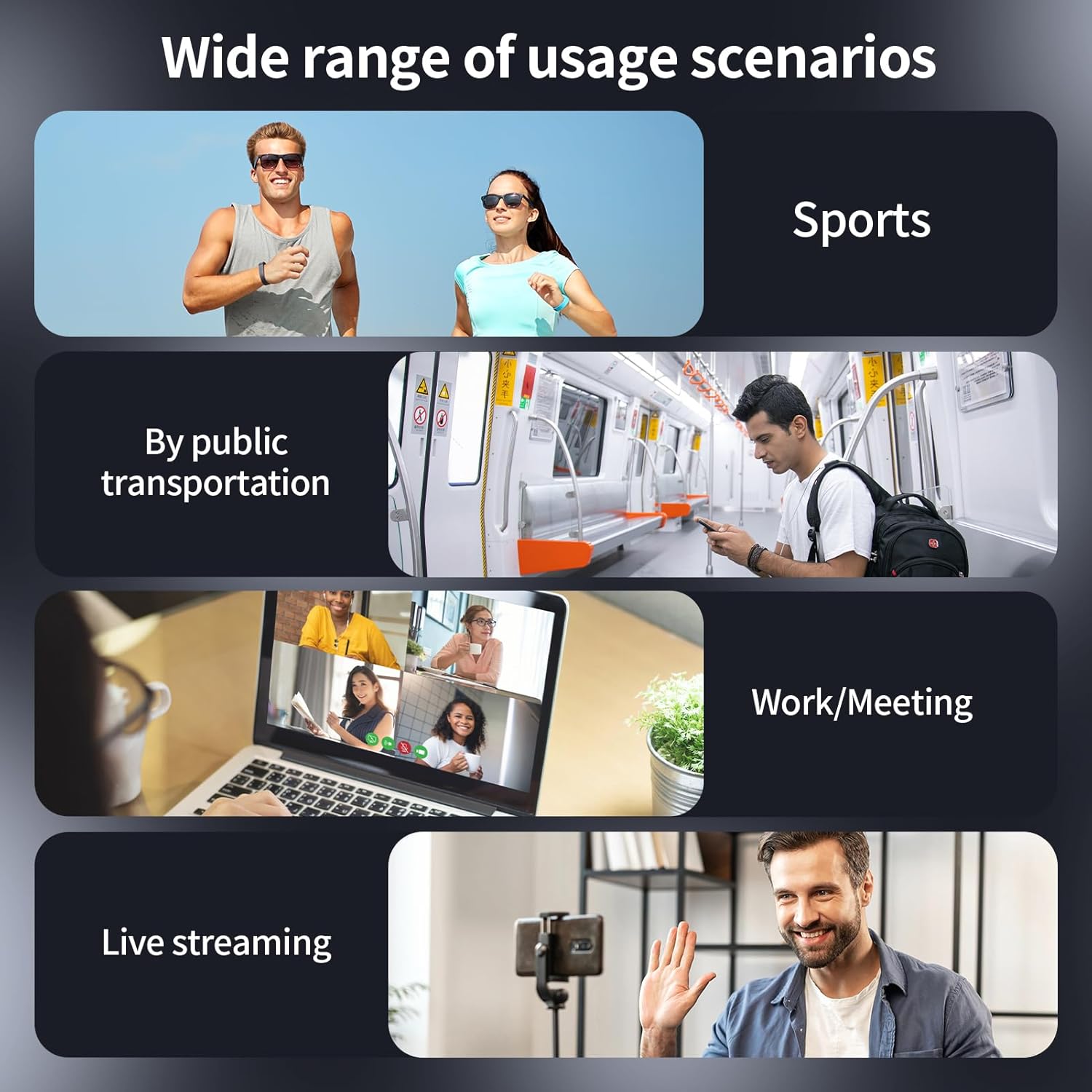 Bluetooth Headphones Neckband, Retractable Wireless Headset with Mic, IPX5 Sweatproof Earphones, Noise Cancelling Stereo Earbuds for Sports, Running, Driving, Workouts (Black) - Image 7