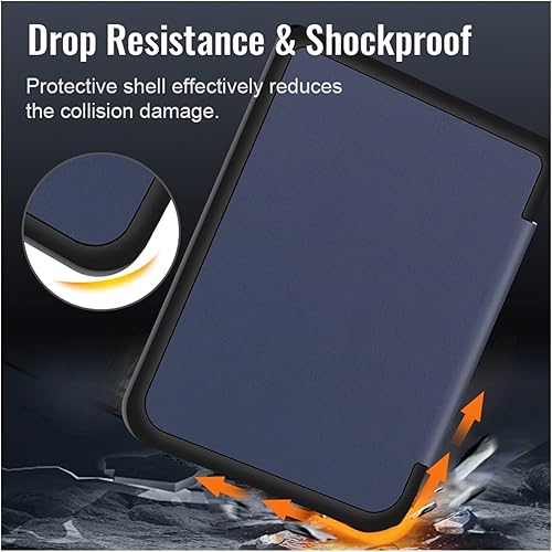 Miniatura 6 de Funda magnética delgada compatible con Kobo Nia Ereader 2020 PU Ebook Smart Cover Ereader Ereader 2020 Ereader Lightweigh Auto Sleep Shell (color