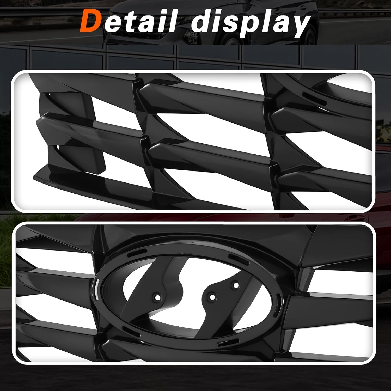 TODO Upper Gloss Black Grille Grill Compatible with 2022 Hyundai Tucson Replacement for HY1200248 86350N9000