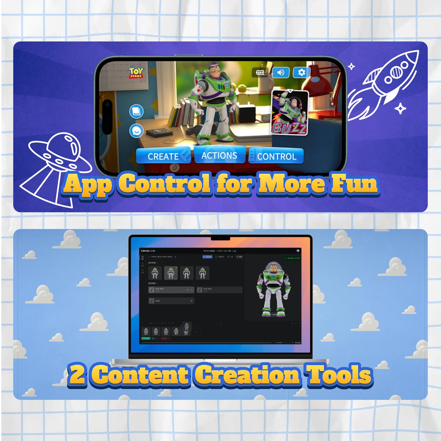 Robosen Toy Story Buzz Lightyear Robot, design per bambini dai 15 anni in su - 37,3 cm (H) Buzz Lightyear da collezione