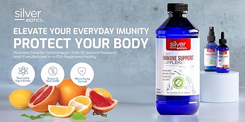 Miniatura 20 de Silver Biotics Nano SilverSol Colloidal Ag4O4 10 PPM Apoyo inmunológico Bio-Hacking Inmune Building Natural Support 32 onzas líquidas