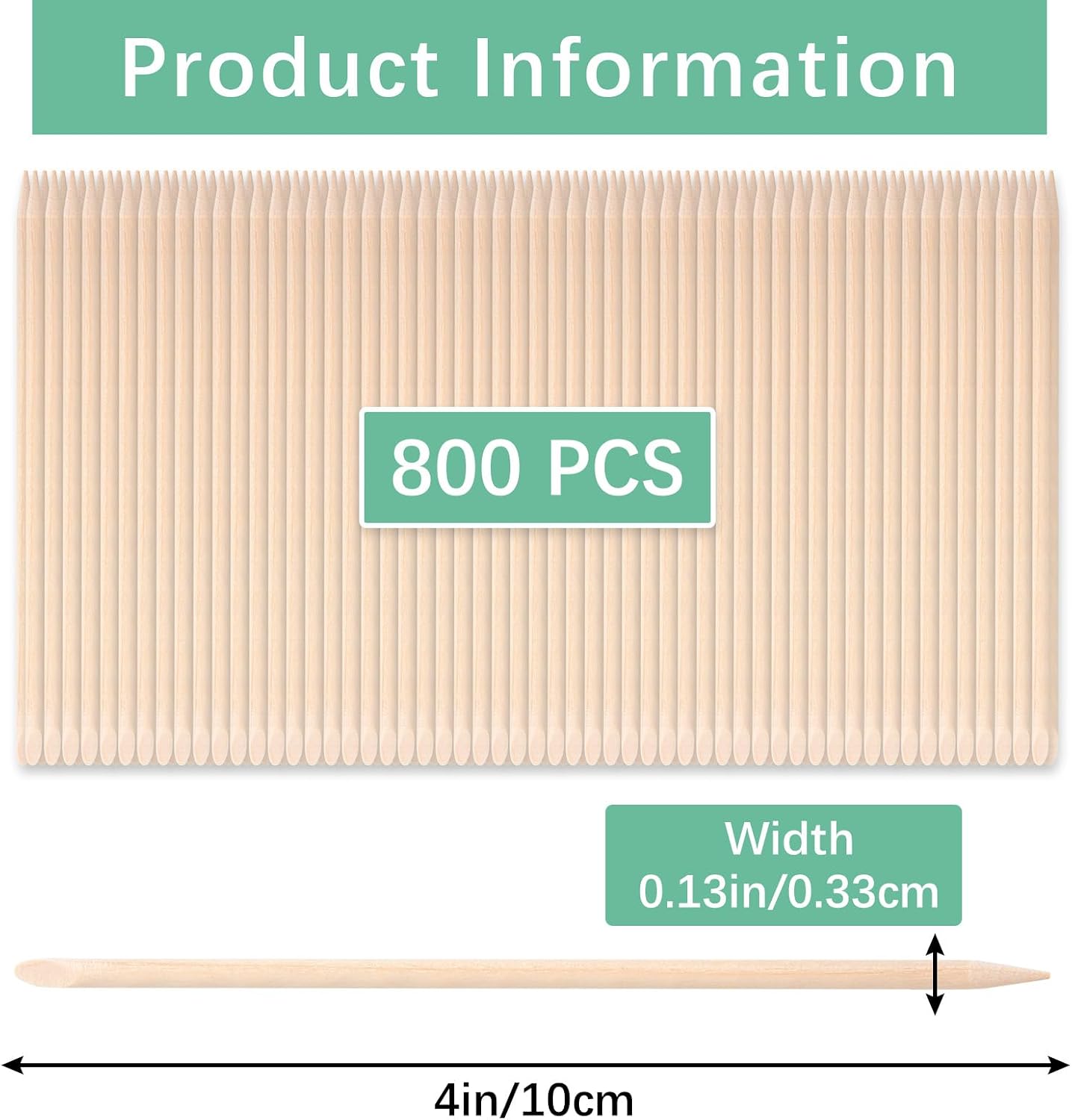 800 Pcs Orange Wood Sticks for Nails, Double Sided Multi-Use Wooden Cuticle Pusher Sticks Disposable Manicure Pedicure Tool Cuticle Stick for Nails, Eyebrow Waxing, Facial Hair Removal