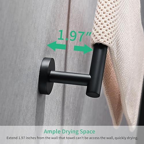 Miniatura 8 de Miyili BS01B4B - Juego de accesorios de baño de 4 piezas, color negro mate, montaje en pared de acero inoxidable, incluye toallero de 24 pulgadas,