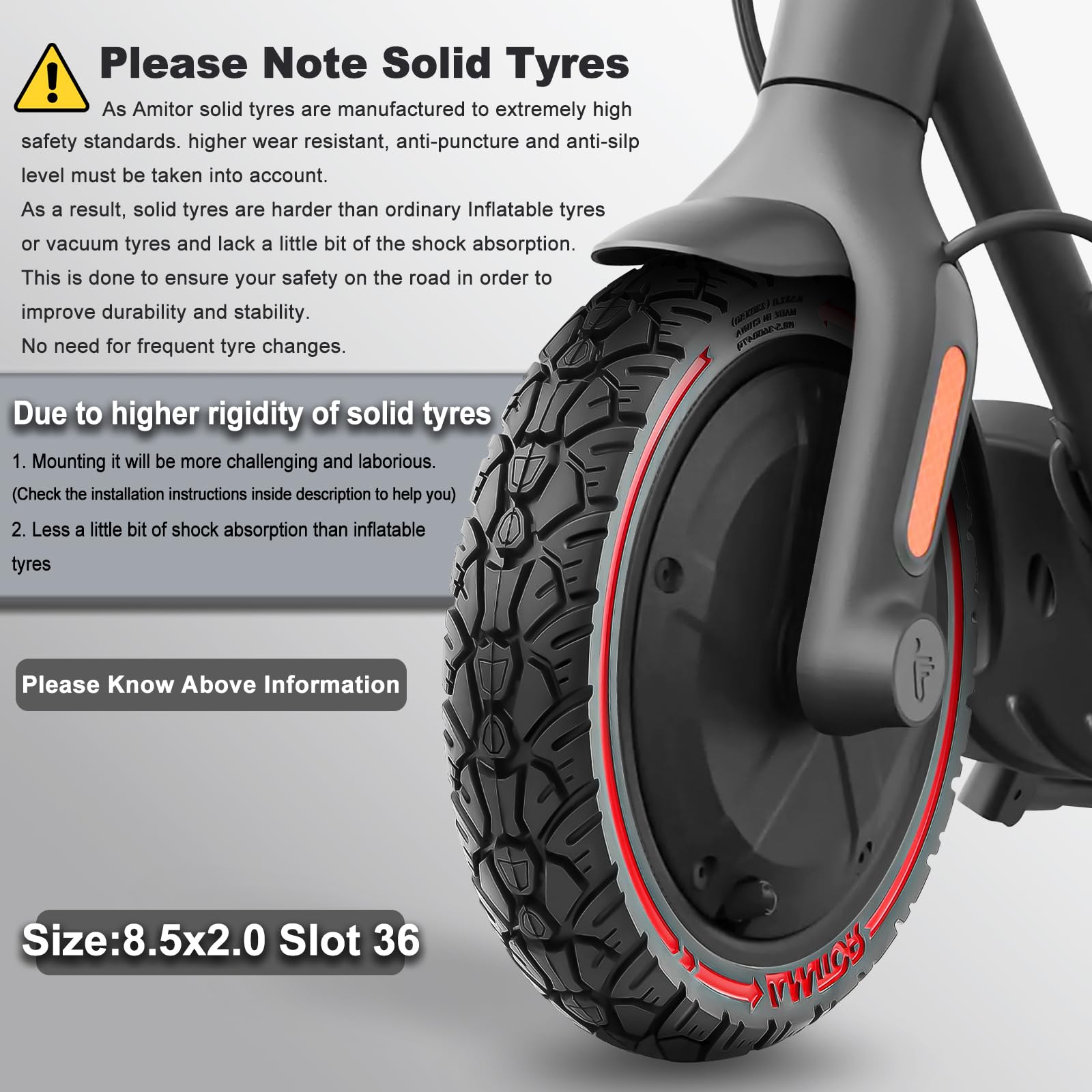 Pneu pour trottinettes électriques 8.5x2 - 8.5 pouces