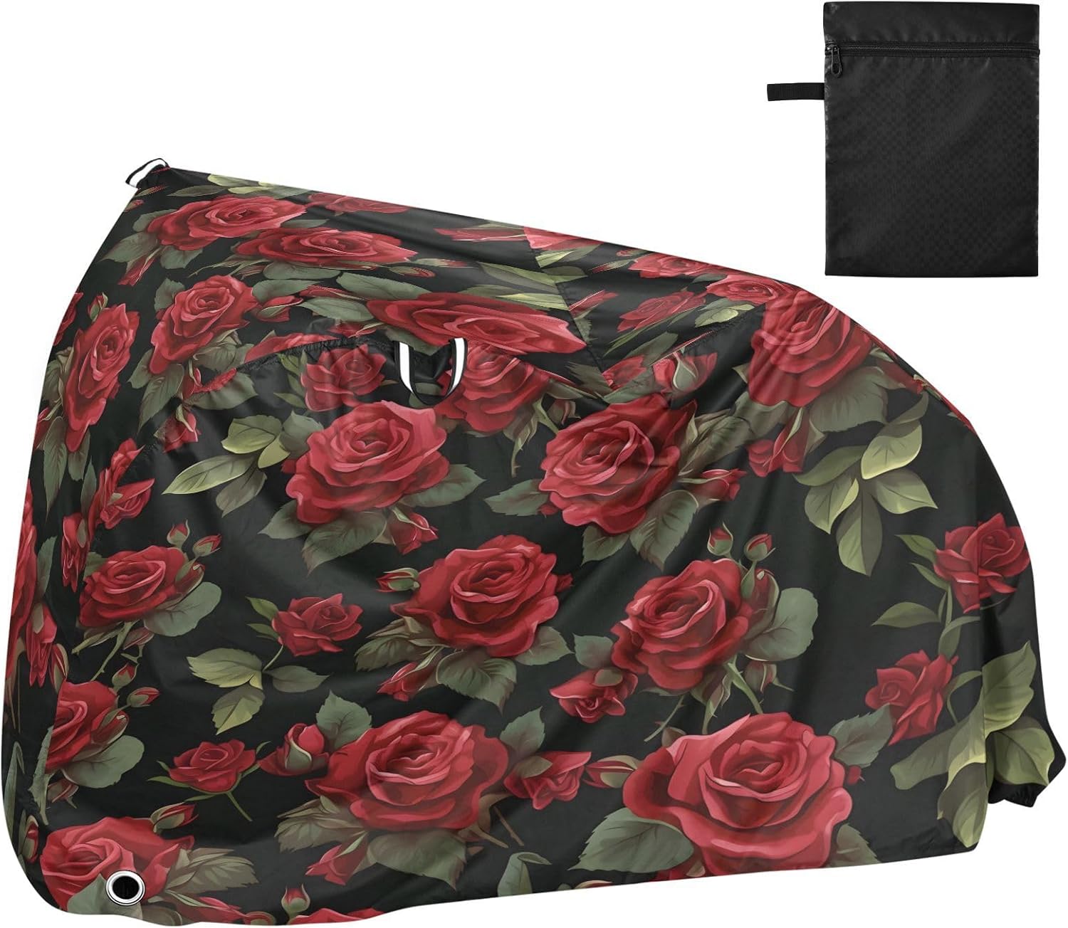 ALAZA Vintage Rose Flowers Floral Bike Cover Waterproof Outdoor Ebike Bicycle Covers Tarp Protection for 1/2 Bikes, Sun UV Dust Wind Proof
