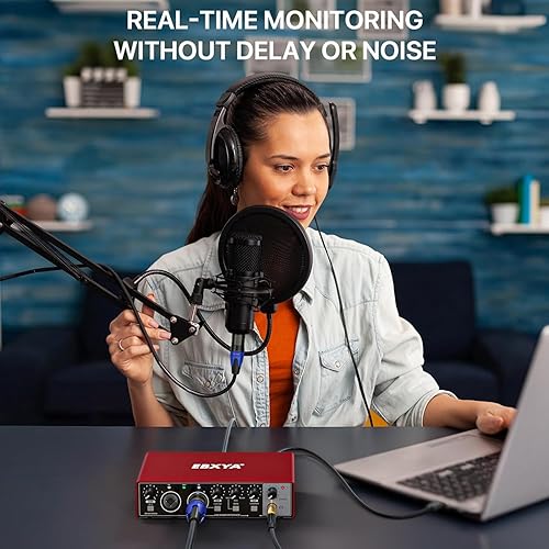 Miniatura 8 de EBXYA Interfaz de audio 2x2 para grabación de música, interfaz USB Plug and Play de 24 bits192 kHz para PC y Mac, estudio, guitarra, podcast,