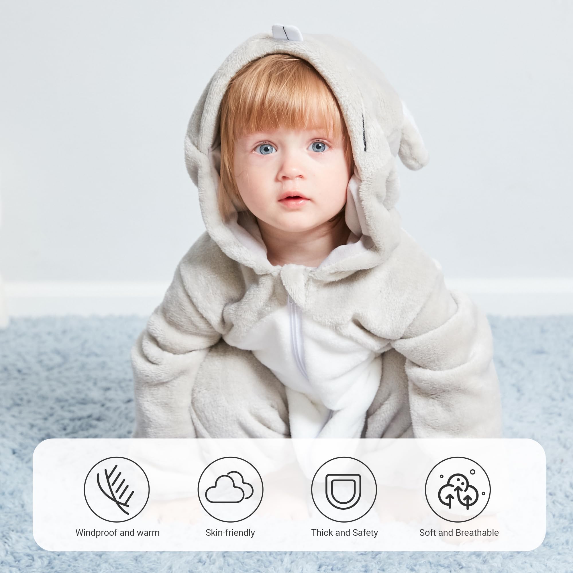 HAHASHOW Baby Winter Spielanzug Baby Schlafanzug Flanell Strampler Pyjama kostüm Bekleidung Karikatur Overalls Onesies für mädchen und Junge，3-36 Monate
