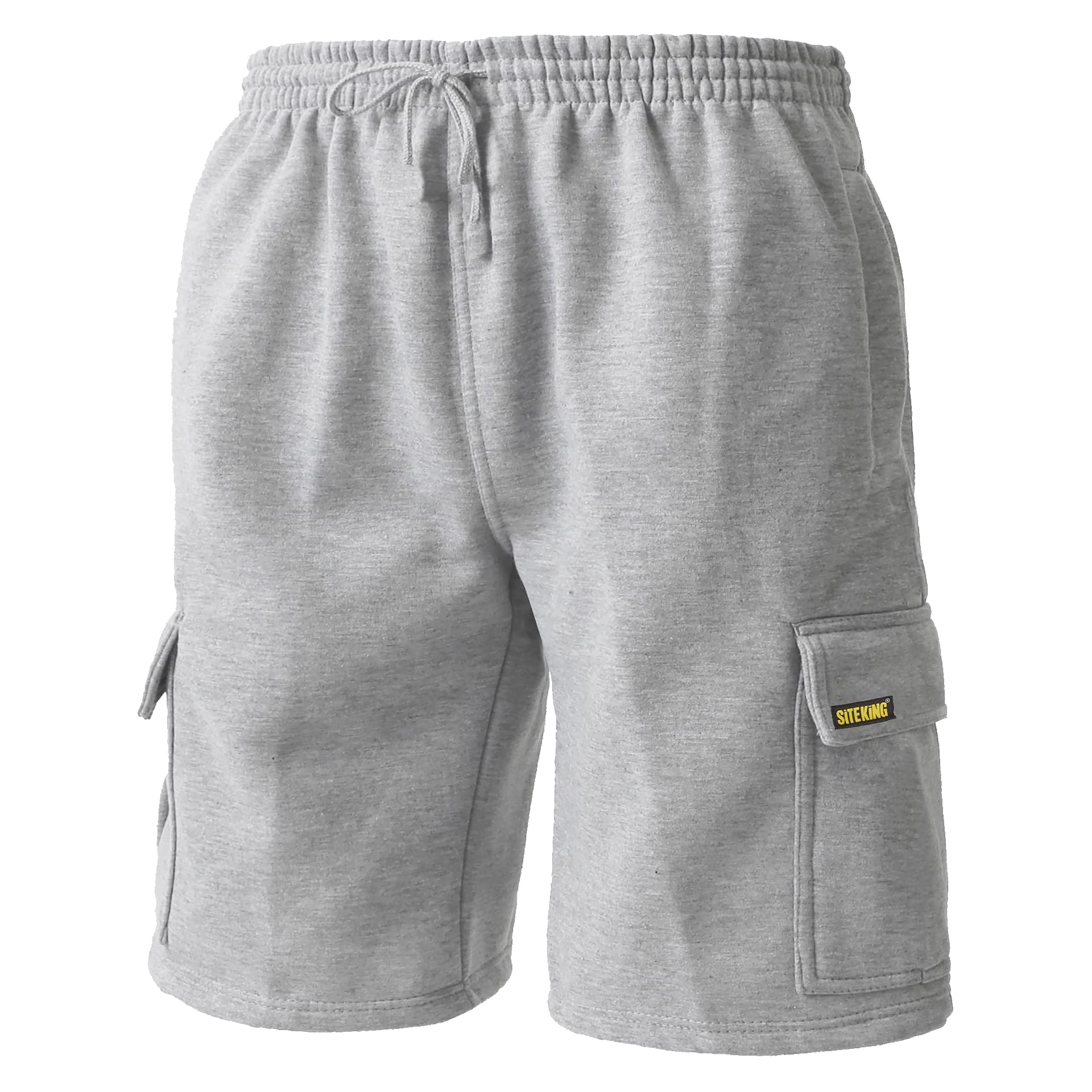 SITE KING Mens Cargo Combat Work Tracksuit Jogging Shorts (Grey, Medium)