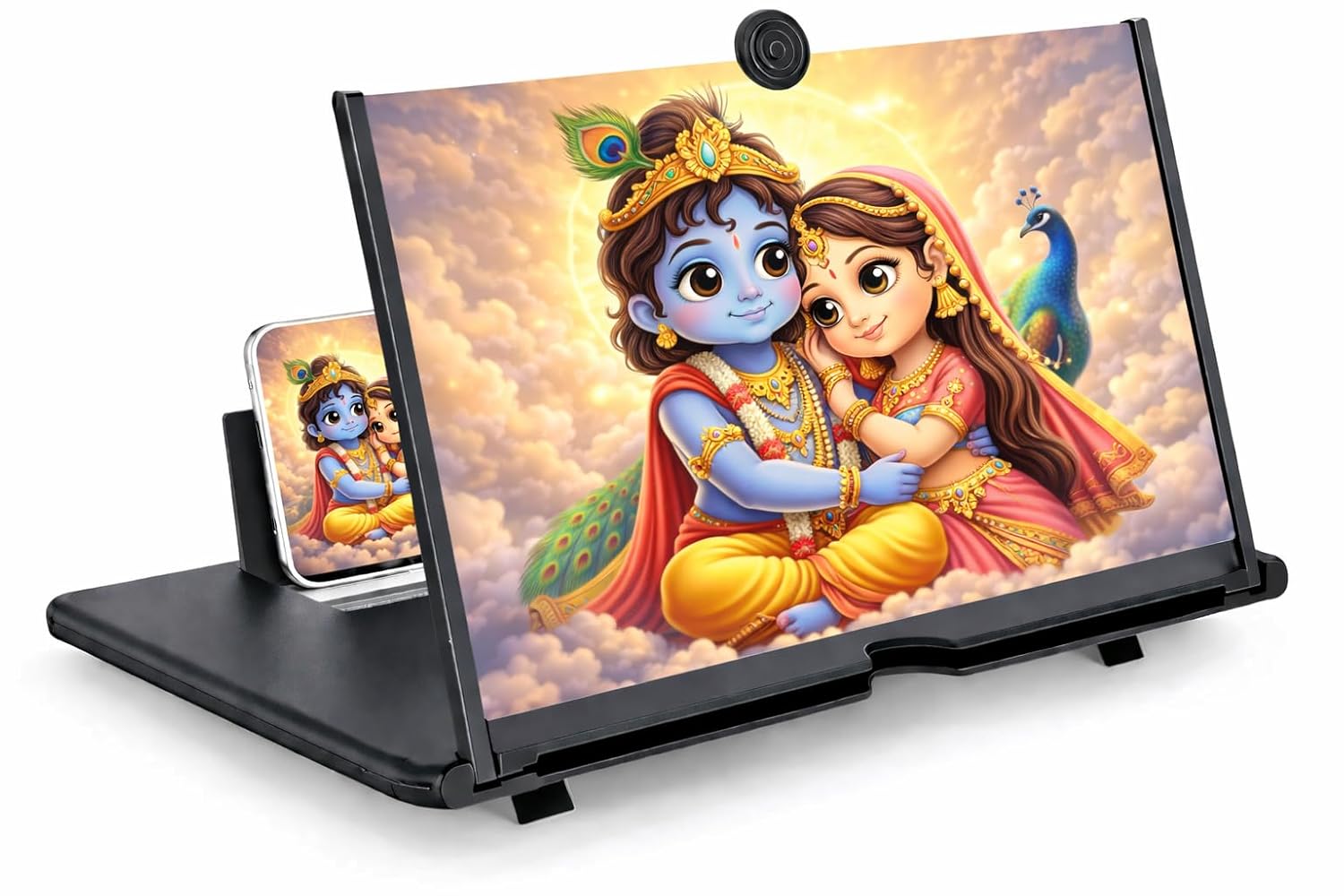 3D HD Mobile Screen Magnifier,Screen Amplifier for Mobile Phone,Eye Protection Video Expander for Movies, Games,Reading,Universal Smartphone Holder (Multicolor) (Pack of 2)