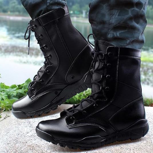 ミリタリーブーツ 黒 レザー ハイカット　26㎝0202o185 71MIwJYkdCL._AC_SY535_.jpg