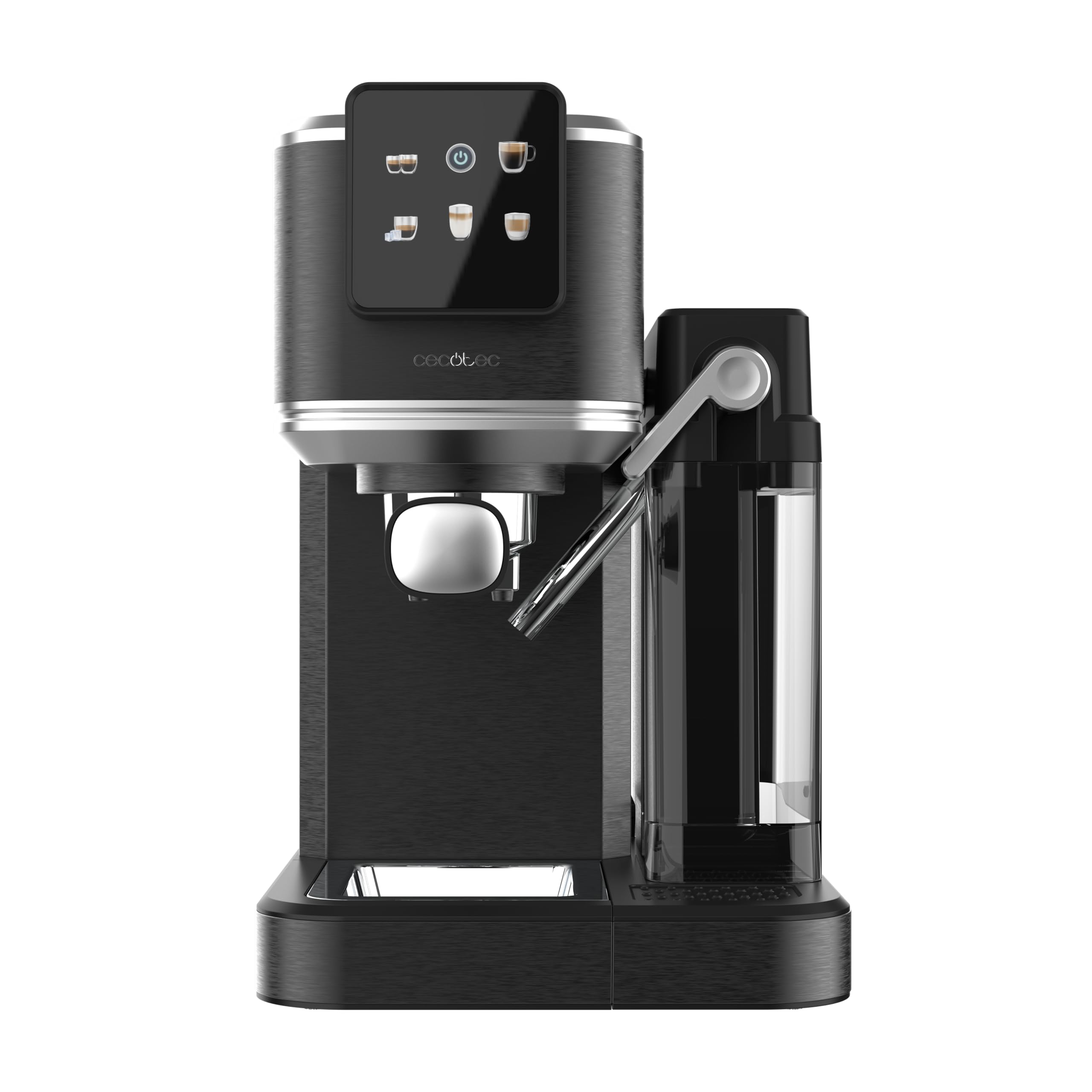 Cecotec Ekspresy do kawy Cafelizzia ColdBrew Latte Półautomatyczne ekspresy do kawy 1350 W, 20 barów, ColdBrew, kolorowy ekran dotykowy, zbiornik na wodę 1,2 l i 1000 ml mleka, podgrzewacze, podwójne