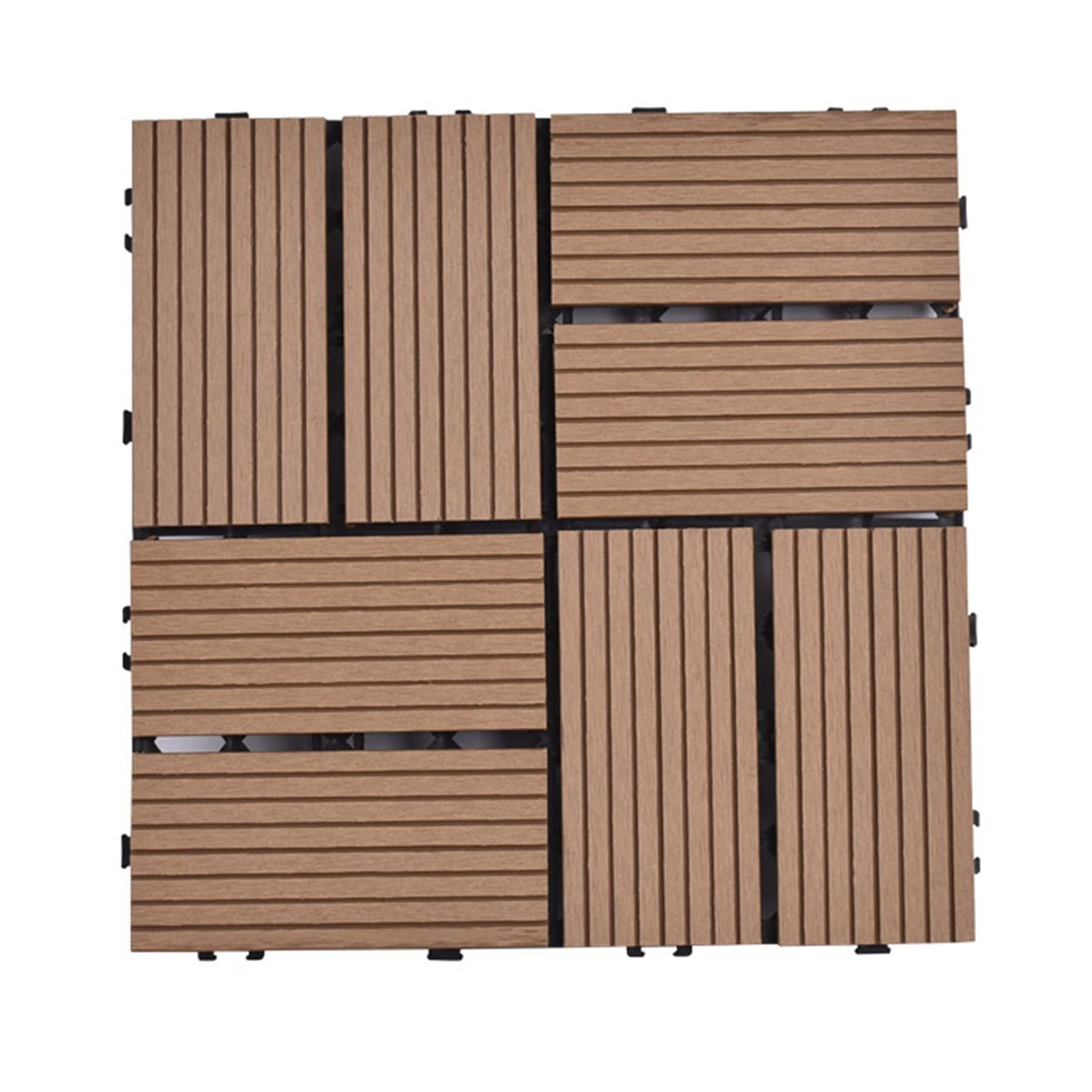 VXHCS Deck Tiles Interlocking Patio Tiles Patio Flooring Durable WPC Deck Tile, for Garden Poolside Front/Back Yard JSSSM (Color : A, Size : 30X30CM-20 PCS)