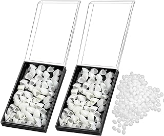 Temporary Fake Tooth Cap Crown,140 Pieces Front Teeth with Thermal Beads Cap Filler for