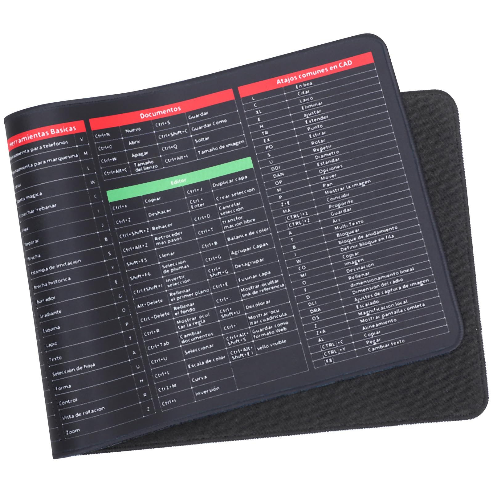 MERRYHAPY Tappetino Mouse Tastiera Antiscivolo Scorciatoie Excel in Spagnolo 300X800X3Mm per Arredamento Scrivania e Uso Ufficio per Impiegati e Appassionati di Giochi
