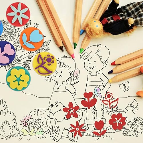 Miniatura 6 de EXCEART 6 esponjas de pintura EVA, sello de esponja de pintura, sellos de esponja de pintura, esponjas de dibujo de pintura para niños pequeños de