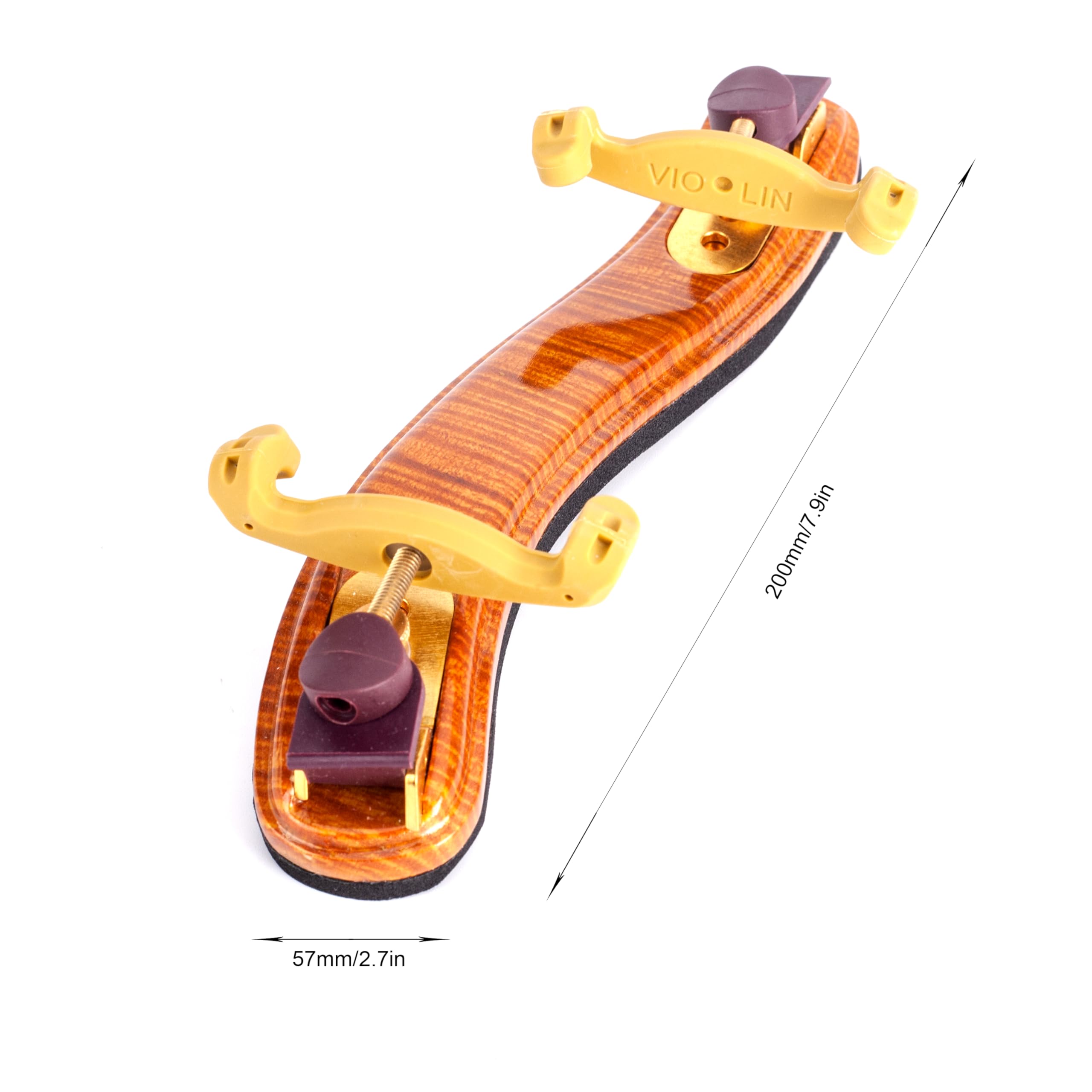 Schulterstütze aus Ahornholz für Violine für 3/4 & 4/4 Violinen, 33-35,6 cm Bratschen – Ergonomisch, verstellbare Höhe & Breite, weiche EVA-Polsterung, geeignet für Jugendliche & Erwachsene