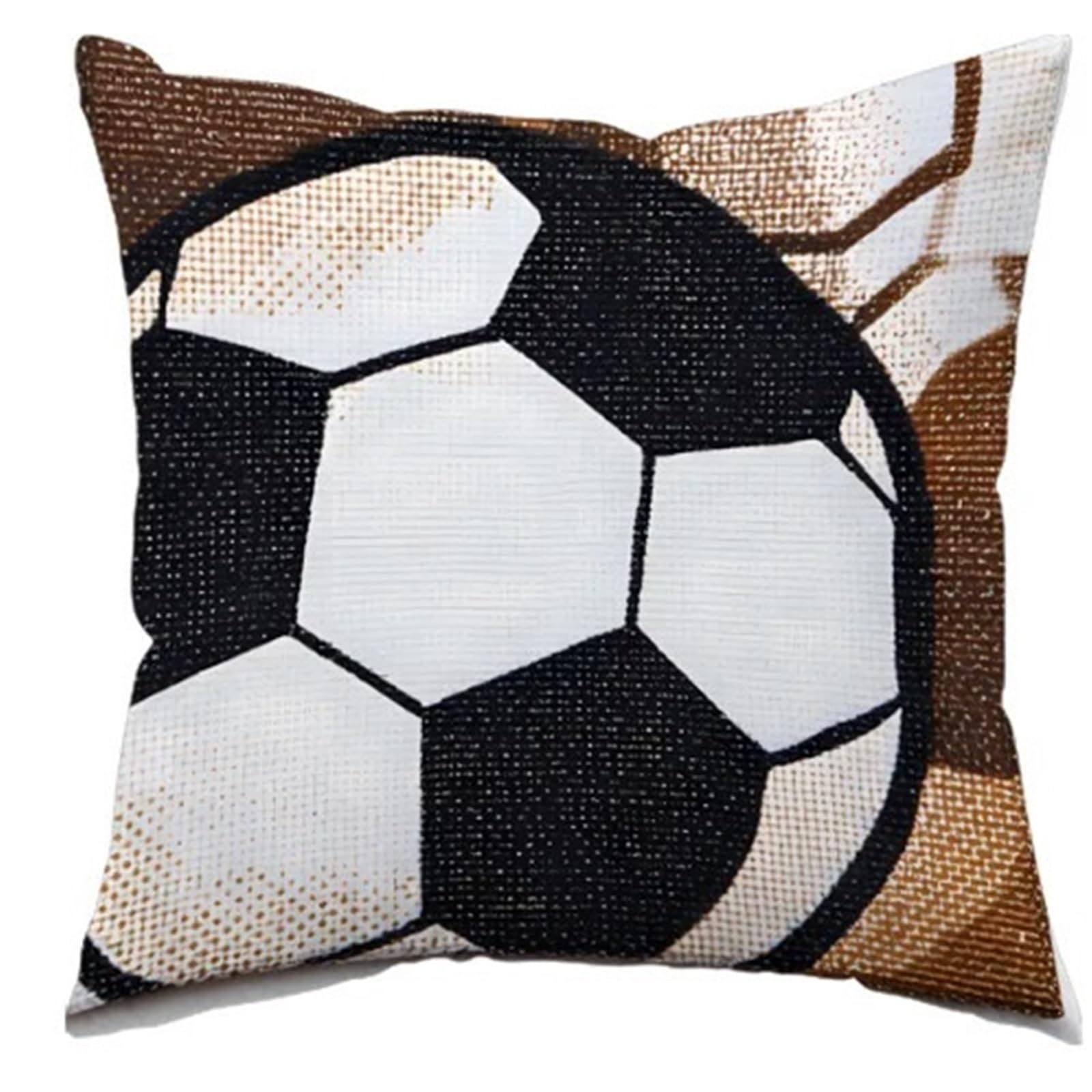 GIYXHU Football Design Digital Printing Pillow Short Plush Suitable Living Rooms Bedrooms Sofas Throw Cushion for Sofa(50x50cm)