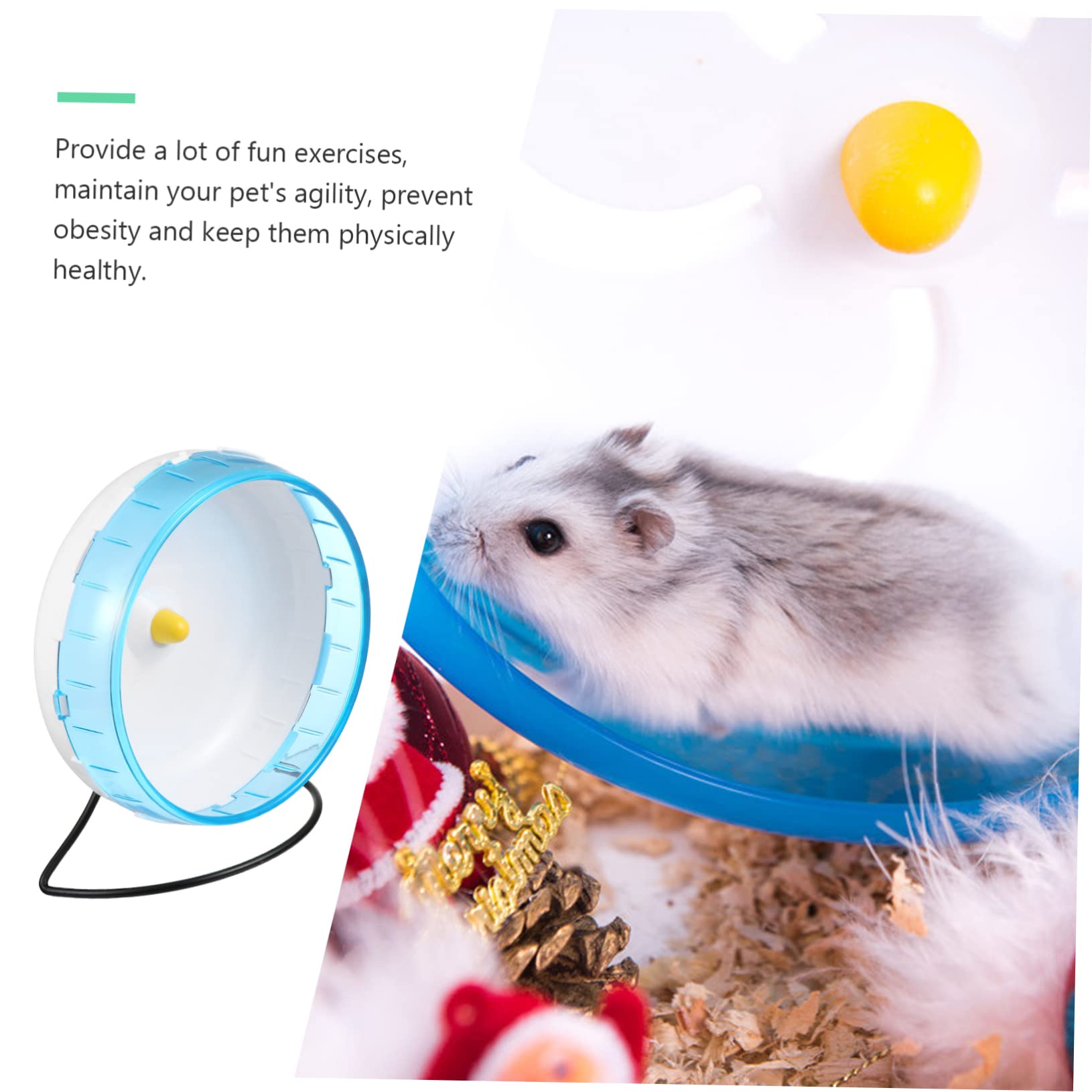 DOITOOL Rueda De Ejercicio Silenciosa para Hámster y Pequeñas Mascotas Rueda Giratoria Soporte para Mantener La Agilidad y Prevenir La Obesidad