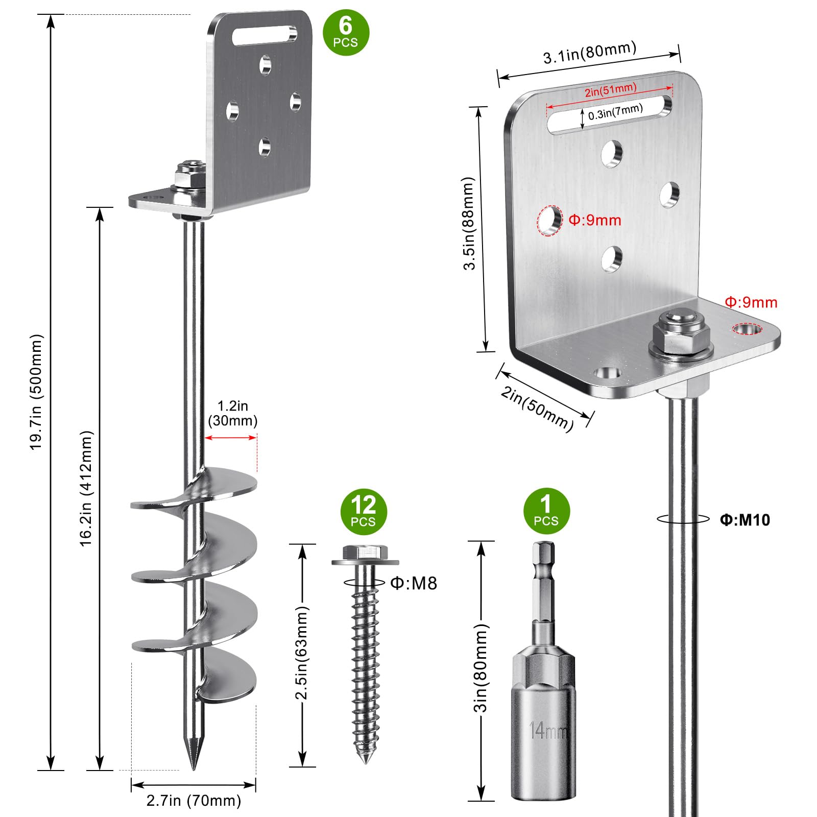 BeneLabel Punta de Camping Anemómetro de 7.6 cm para Columpio/Camping/Cabaña/Casa de Perro/Puerto/Toldos con Placa Fija