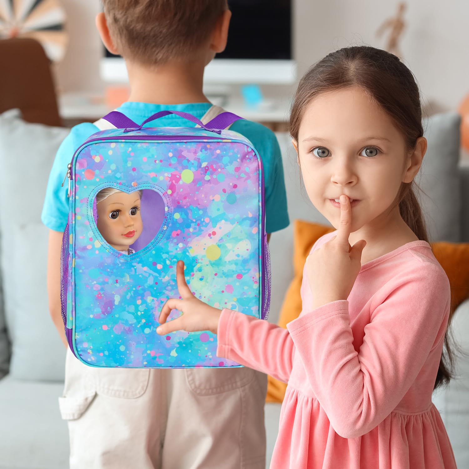 ZITA ELEMENT 18 Inch Doll Travel Carrier Backpack with Clothes Accessories