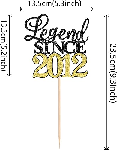Miniatura 2 de Rsstarxi 1 paquete de decoración para tartas Legend Since 1973 con purpurina negra y dorada de cincuenta saludos a 50 cumpleaños, para hombres y