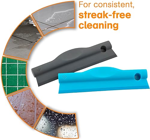 Miniatura 2 de Polder Swipe - Escobilla de goma (verde azulado) para ducha, azulejos, espejo y ventanas, fácil de almacenar
