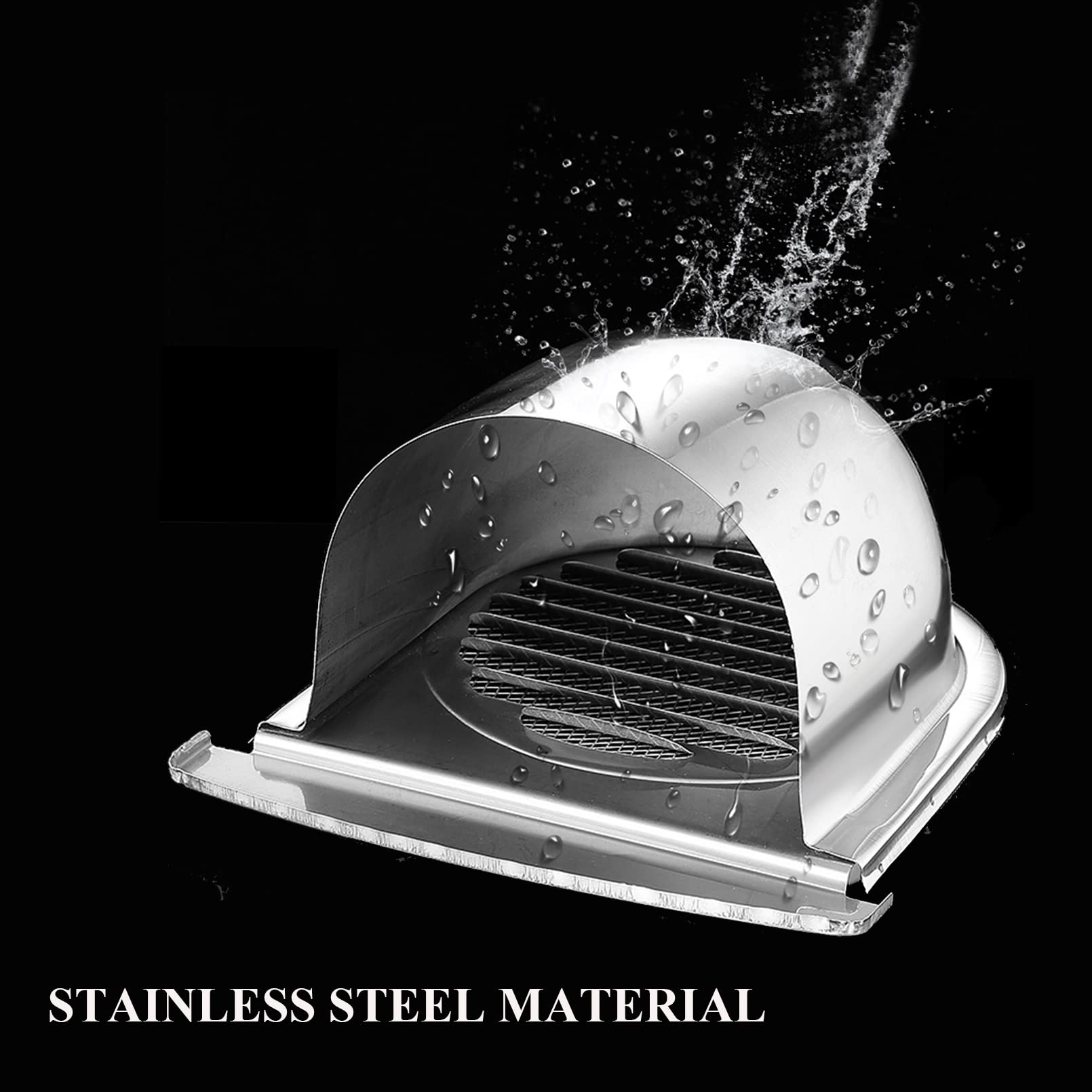 VUYBVY 4in Exhaust Air Vent Cover Louvered Vent Cover Stainless Steel