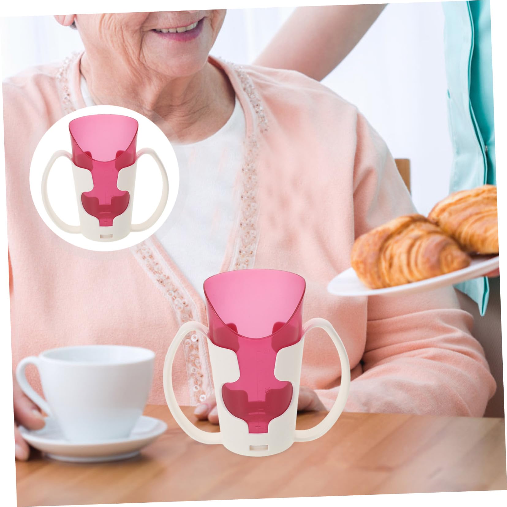 Amosfun 5 Piezas Taza de Cuidado de Ancianos Tazas de Entrenamiento para Adultos Copa de rehabilitación Bol Taza de Sopa Vasos Taza de Paciente postrado en Cama Taza irrompible