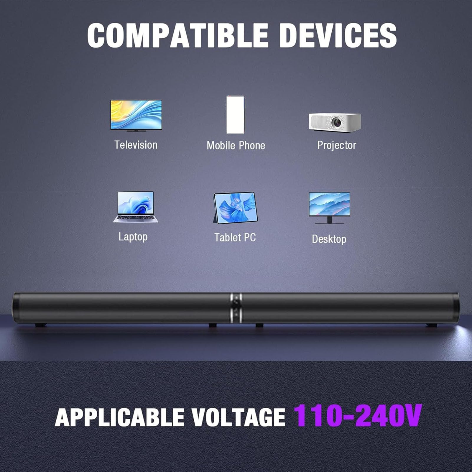 LICAEVEY Głośnik Telewizyjny 100 W Listwa Dźwiękowa, Odłączany Głośnik Kina Domowego 2 W 1 z Bluetooth 5.0 ARC Optyczny Koncentryczny AUX, Efekt Basowy dla Smart TV Projektor Komputerowy (wtyczka UE)