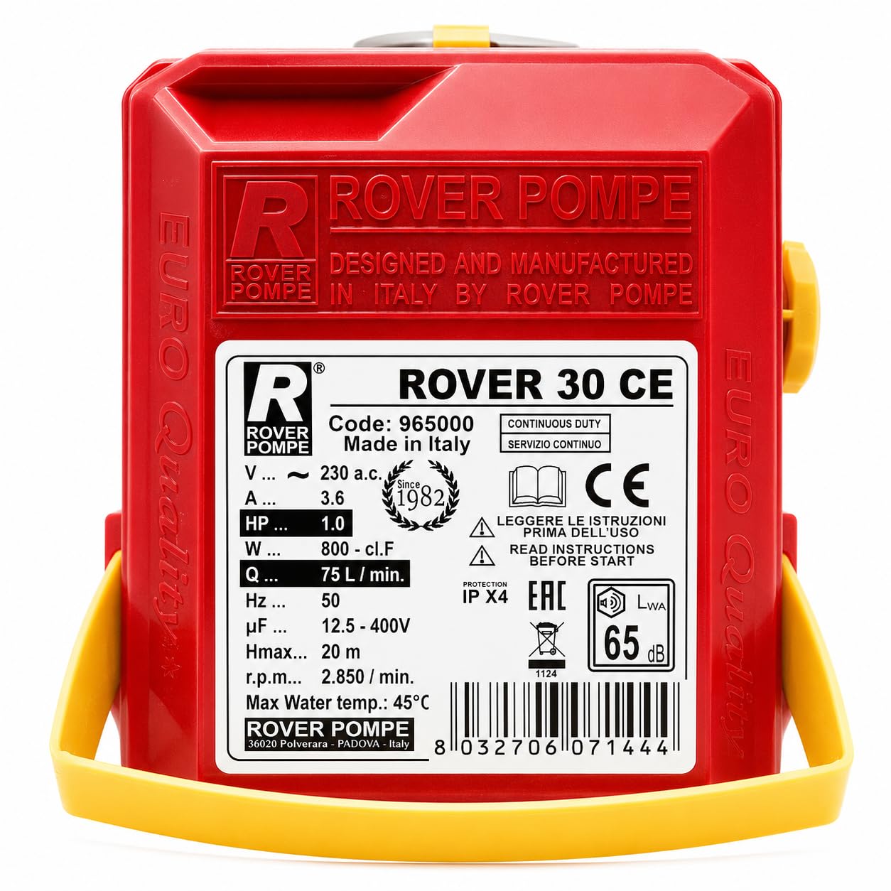 Rover Pompe 7568030 Elettropompe per Travaso Bisenso Be-M 30