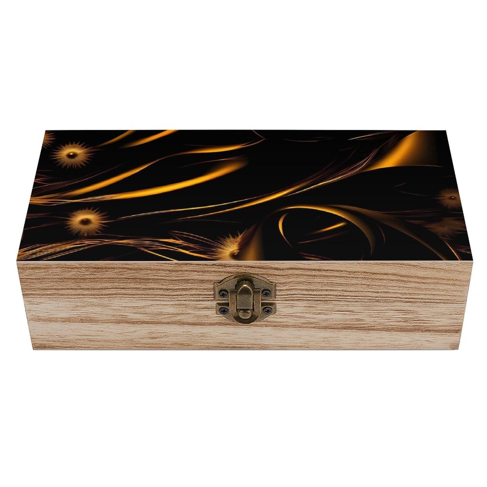 Boîte de rangement en bois noir et doré d'exception pour vos objets précieux