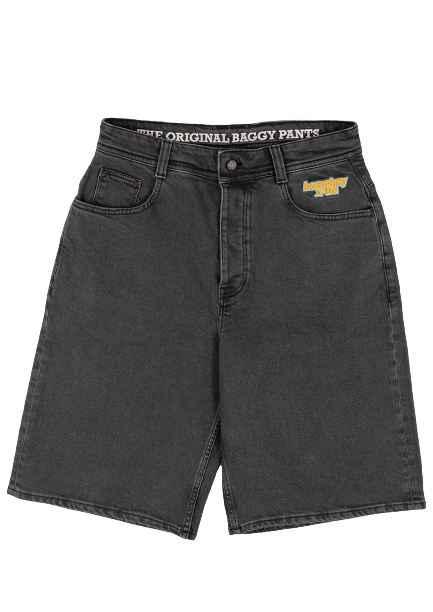 Homeboy Unisex x-tra Monster Denim Shorts, Washed Grey, 31