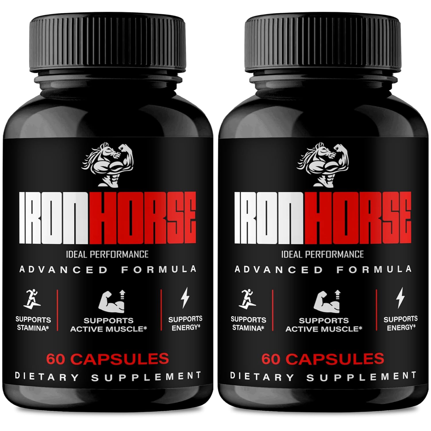 Iron Horse Supplement Pills Official IronHorse Capsules - Maximum Strength All Natural Formula for Energy Stamina and Performance
