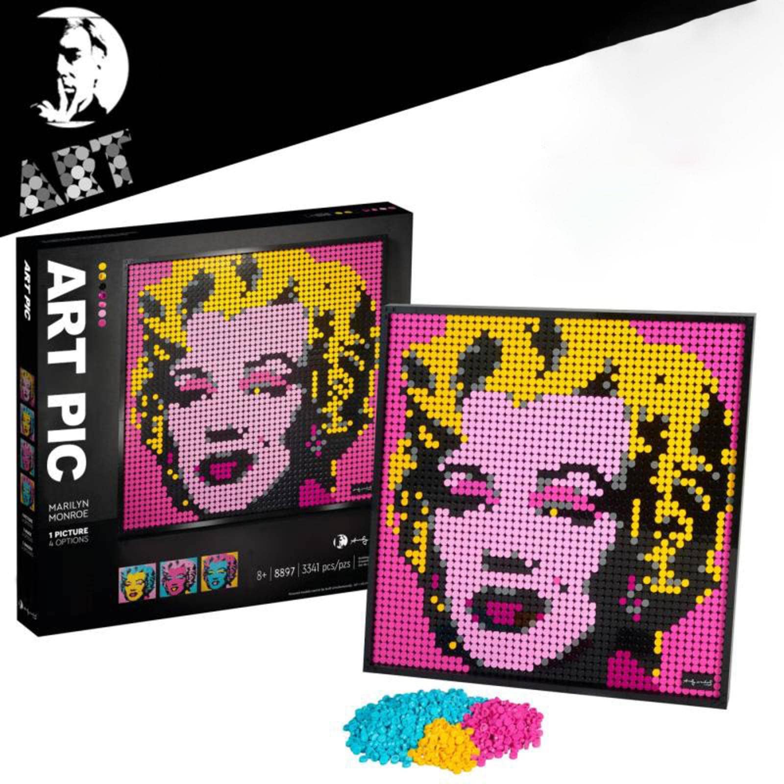 Buy Lego art Marilyn Mona mosaic mural art paintings pixel art statue