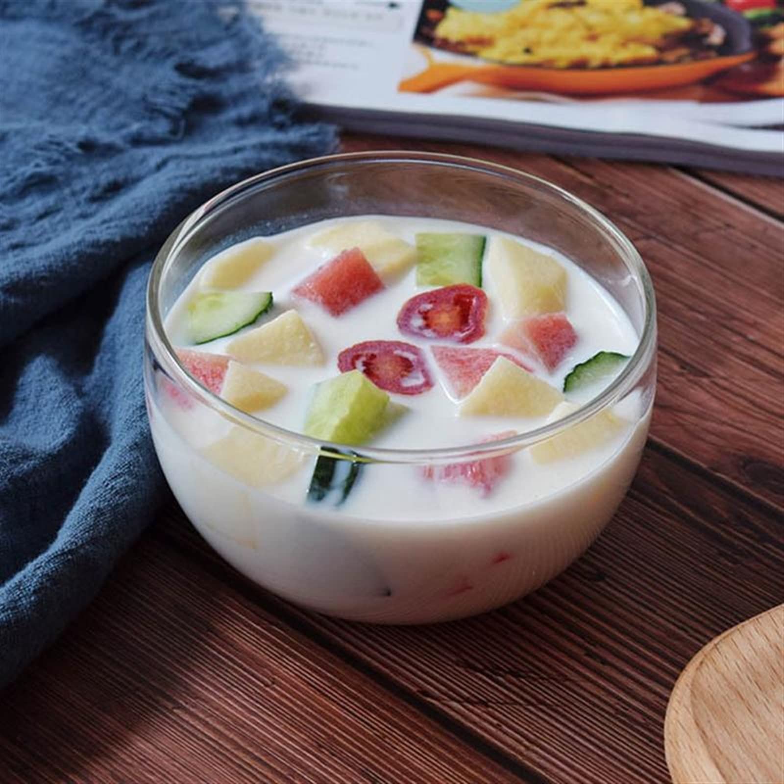 Miska szklana salaterka przezroczysta, żaroodporna miska do przechowywania deserów owocowych przechowywanie w domu narzędzia kuchenne. (350 ml) (jak pokazano 350 ml)