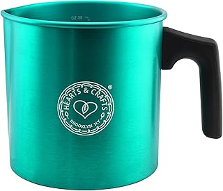 Hearts and Crafts 32oz Candle Pouring Pot - Wax Pourer for Candle Making - Aluminum Soap Melting Pot with Heat-Resistant Handle and No-Drip Spout - Holds 2 lbs Melted Wax for DIY Crafts - Teal