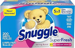 乾燥機 シート ペーパー 梅雨対策 消臭 芳香 スプリングバーストの香り 200枚 Snuggle 柔軟剤 車内 海外 アメリカ 匂い 梅雨 生乾き [並行輸入品]