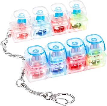 2Pcs Light Up Keyboard Fidget Toy, Creamy & Clicky Fidget Clicker Keychain