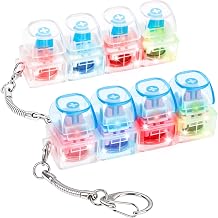 2Pcs Light Up Keyboard Fidget Toy for Adult, Creamy & Clicky Keyboard Fidget Clicker Keychain, Blue Stress Relief Fidget Keyboard for Anxiety DecompressionBlue