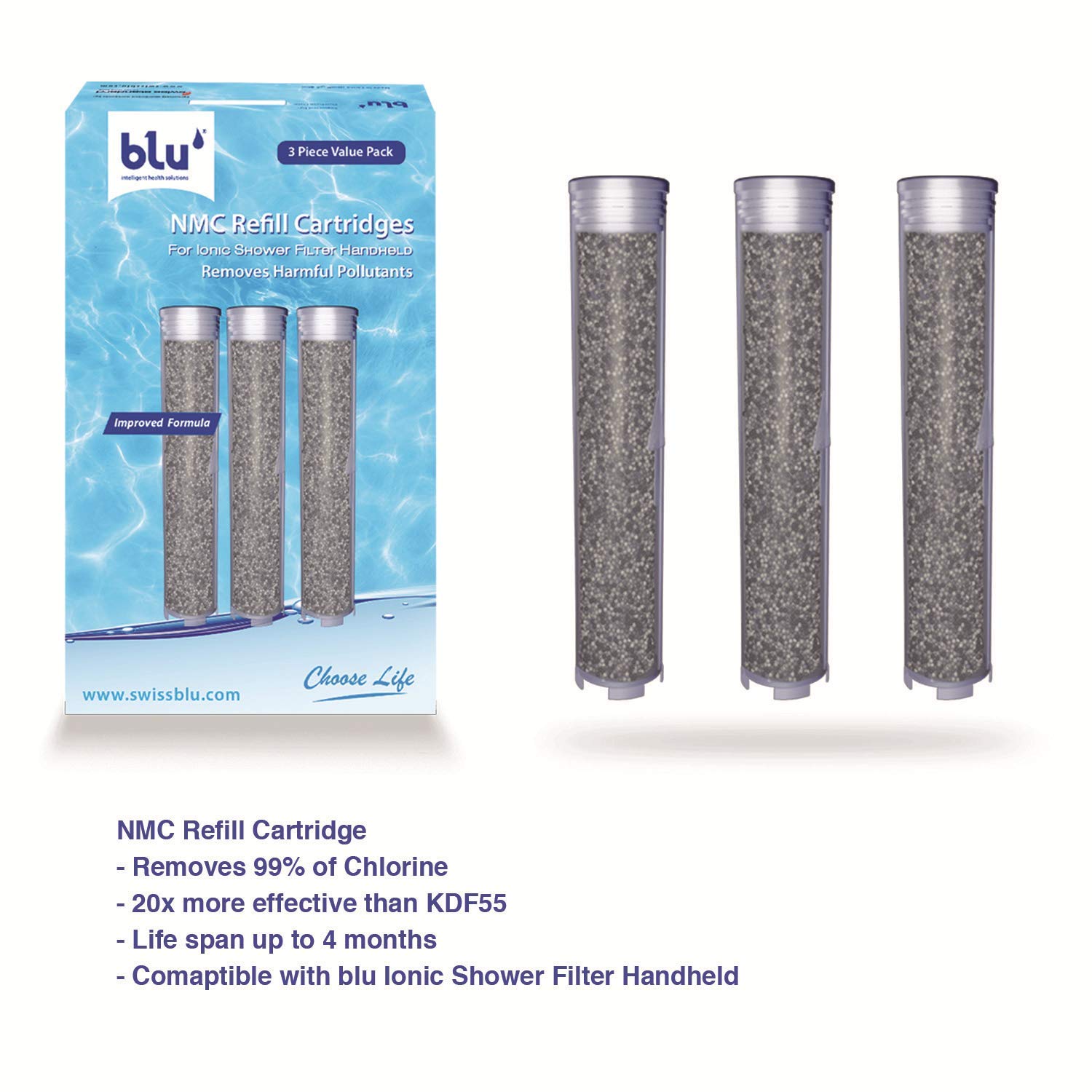blu NMC Refill Cartridge for the blu Ionic Shower Filter Handheld 3