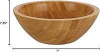 Vista 8 de Lawei Juego de 4 cuencos de ensalada de bambú, 7 x 2.25 pulgadas, cuencos de madera individuales para comidas, frutas, ensalada, pasta, cereales
